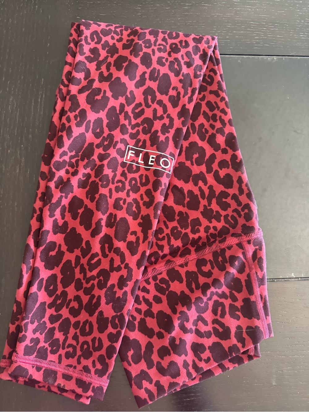 Fleo Burgundy Leopard Print Leggings